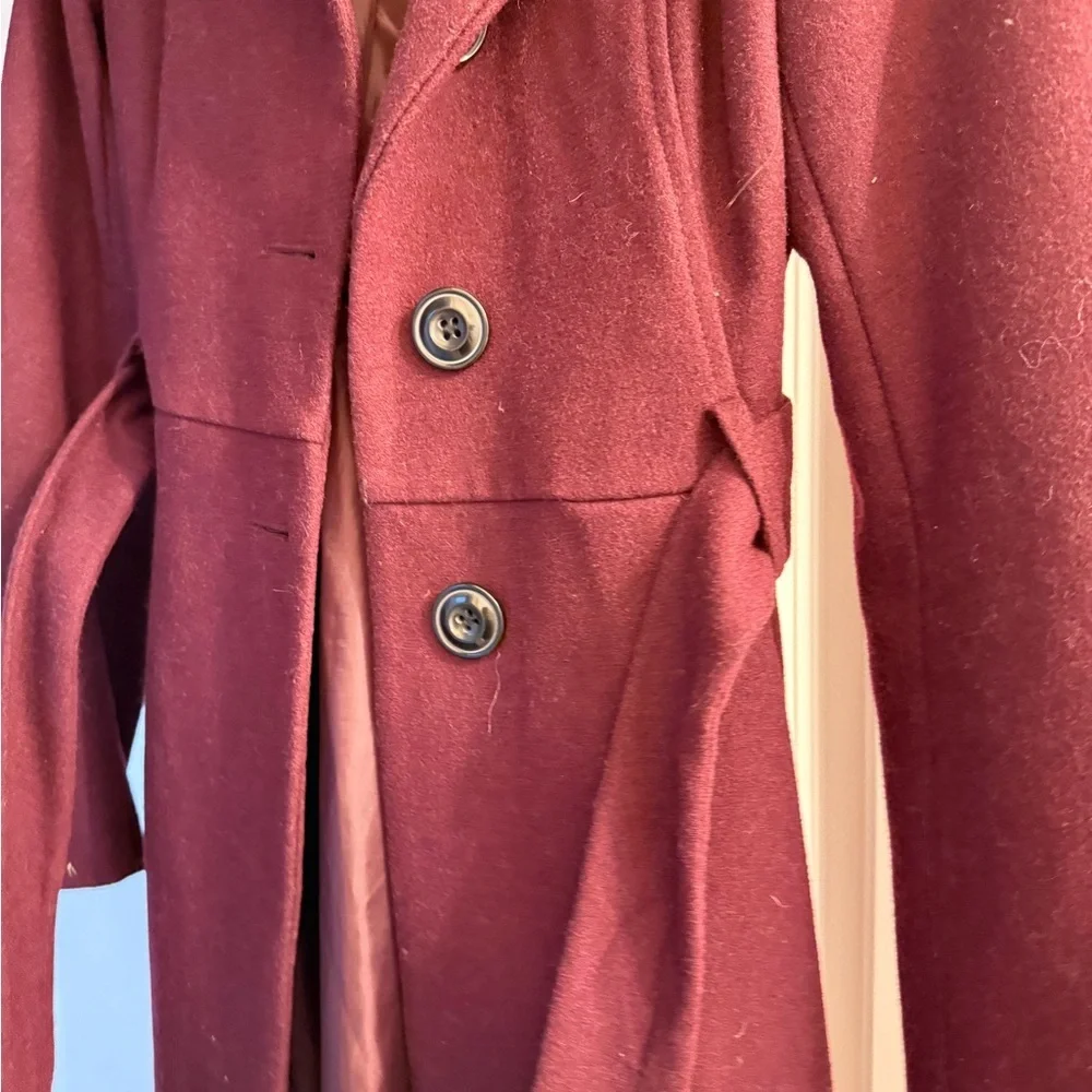 New York & Company Deep Burgundy Trench Coat - Picture 2 of 8